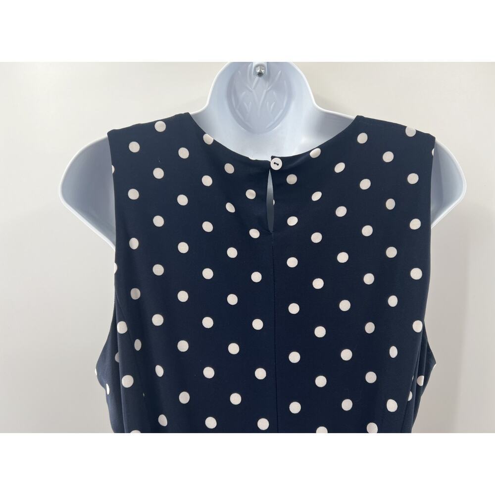 Lauren by Ralph Lauren Women's Blue & White Polkadot Fit & Flare Dress Size 14 - Picture 6 of 8